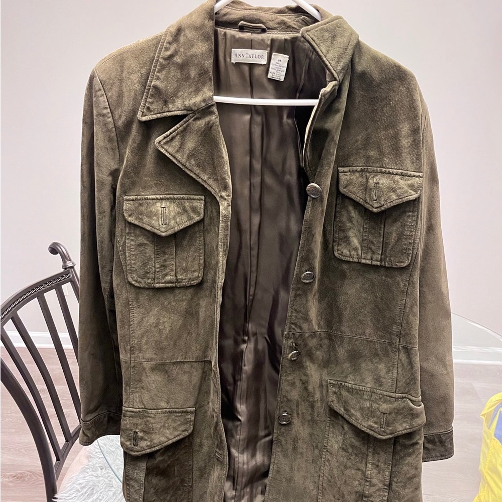 Ann Taylor Forest Green Suede Jacket